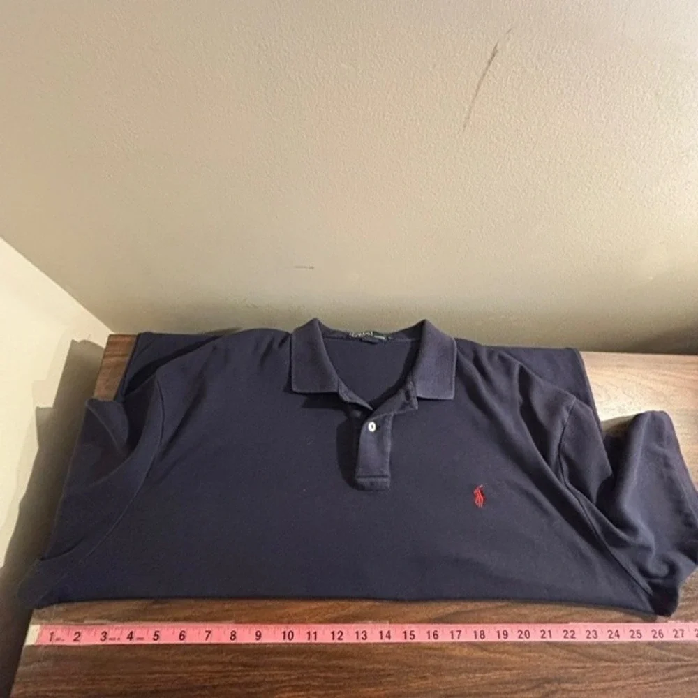 Mens XL Polo Ralph Lauren Polo Shirt Navy Blue Pony Logo Short Sleeve Collared